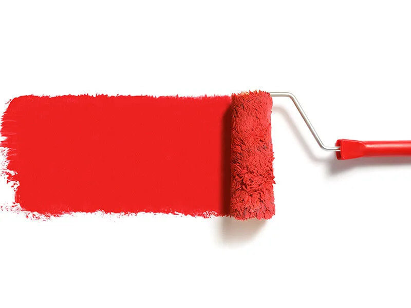 Red paint roller